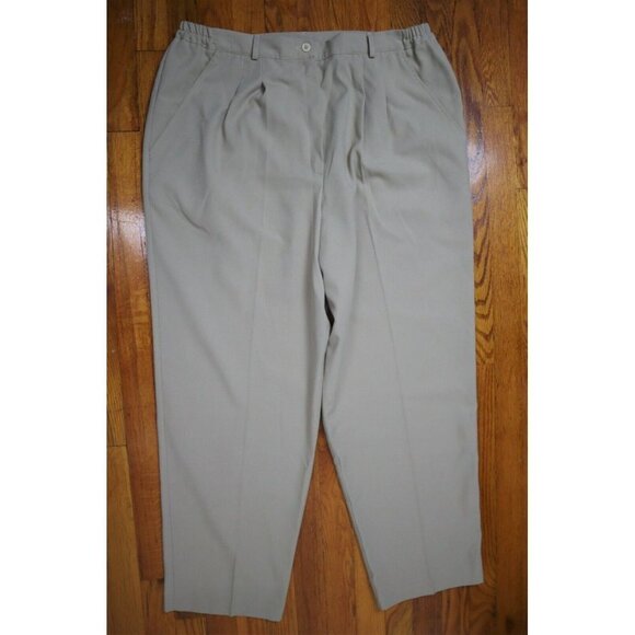 VINTAGE WOMEN'S HIGH WAIST PLEATED BEIGE KHAKI DRESS PANTS - COUNTERPARTS - 36 - Picture 2 of 5